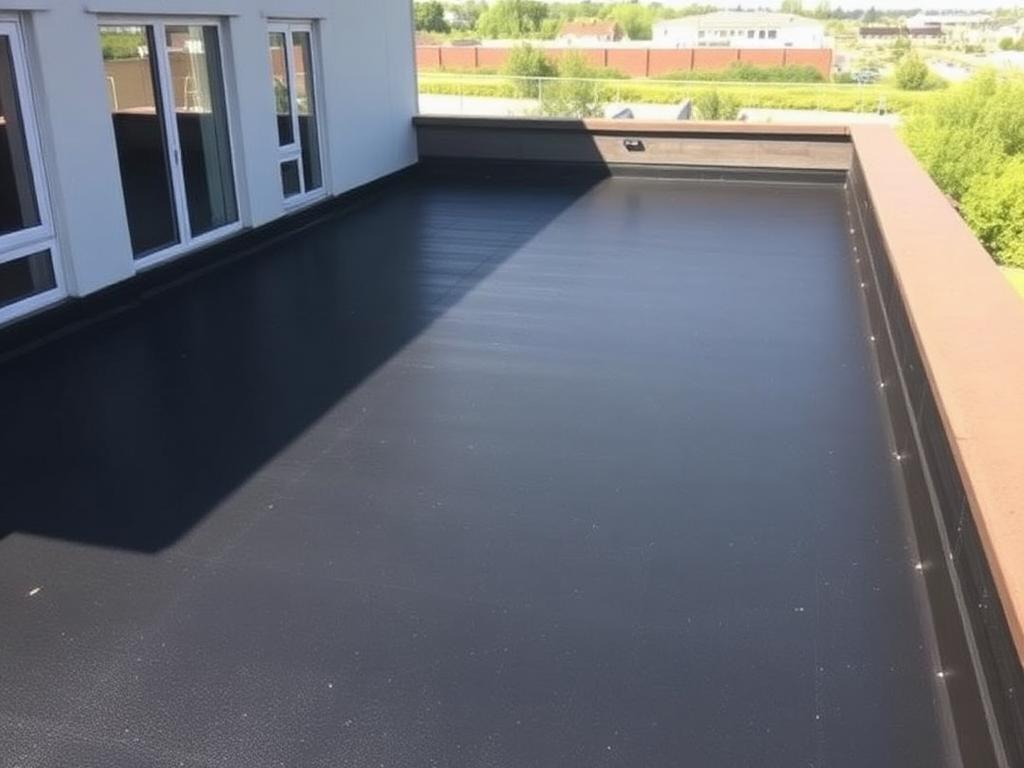 Toit plat étanchéifié avec une membrane EPDM